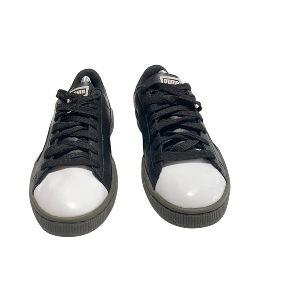 Puma Basket Toe Sneaker shoe lace up Black/white US size 10 - Picture 3 of 13